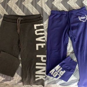 Two Victoria’s Secret size small sweat pants
